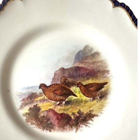 Antique Royal Worcester 1898 George Johnson Hand Painted Game Bird China-17 Pcs - Picture 2 of 16